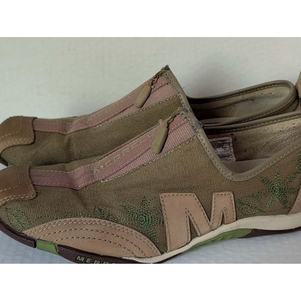 Merrell Barrado Sport Women's Size 10 Green Pink Zip Walking Shoes